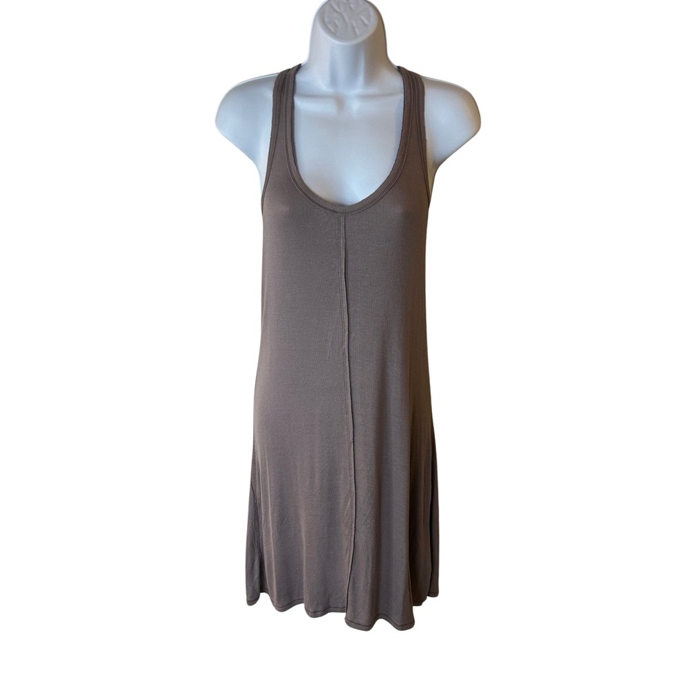 NWT INTIMATELY FREE PEOPLE RIBBED RAZOR BACK SHIRT DRESS SMOKED PURPLE SIZE LG